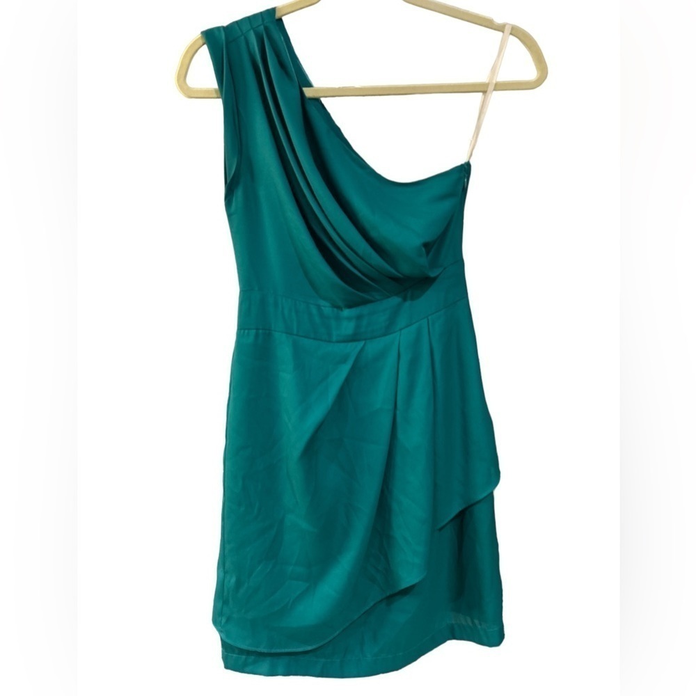 BCBG Generation Teal One-Shoulder Cocktail Dress – Size 0